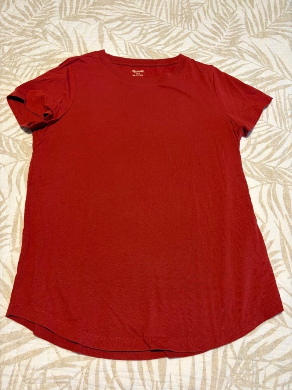Madewell Womens Rust colored Crewneck Short Sleeve T-Shirt Size Small w/defect